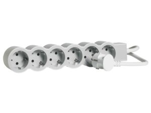 Разклонител Legrand, 6x2P+E, 5m кабел, бяло/сиво